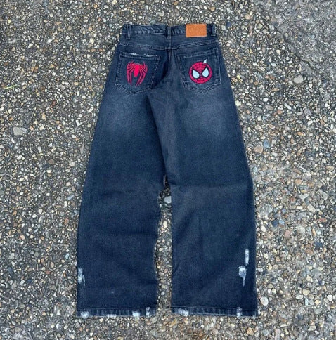 Retro Street Striped Wide Leg Jeans