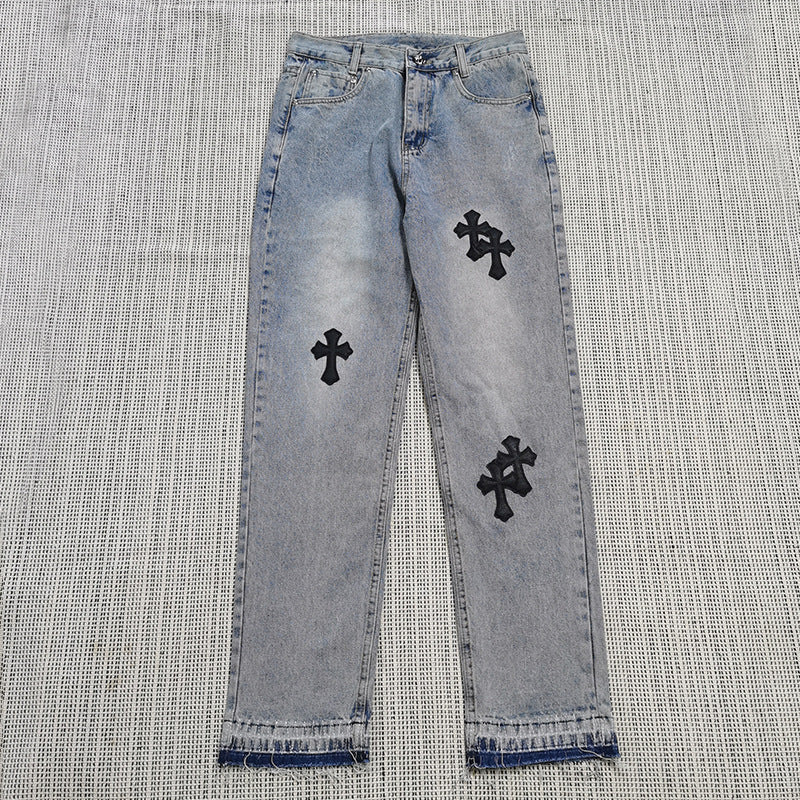 Loose Printed Straight Jeans